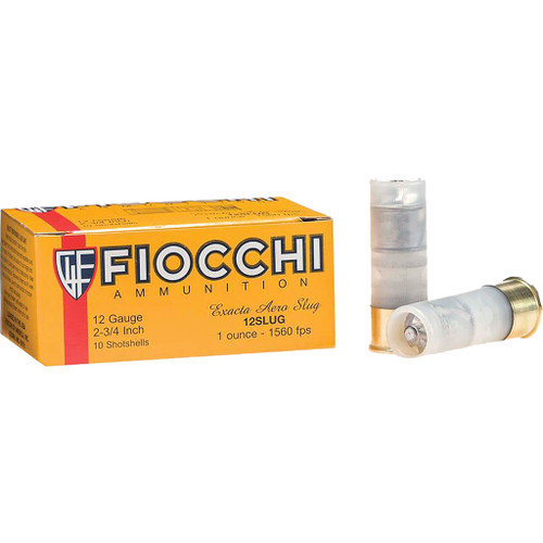 Fiocchi Aero Slugs 12 Gauge 2.75 Inch 1 Ounce Rifled Slugs - Pack of 10