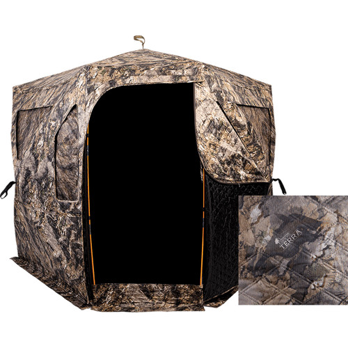 Ameristep Pro Series Thermal Hub Blind Mossy Oak Elements Terra - Four Person Hunting Blind with Insulated Roof and Large Windows