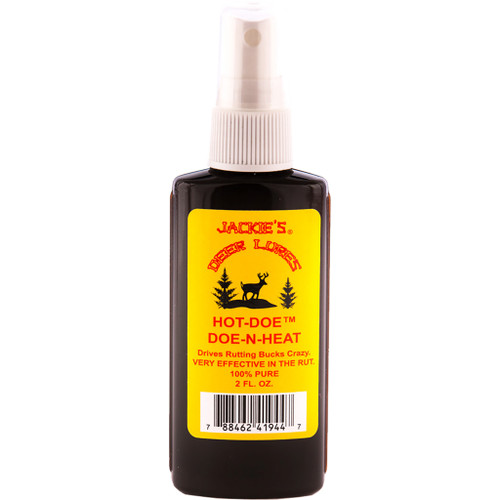 Jackies Deer Lures Hot Doe with Sprayer – 2 oz. Whitetail Doe Estrus Urine