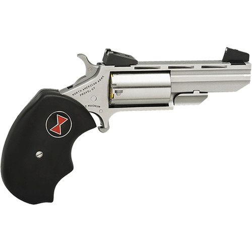 North American Arms NAA Black Widow Revolver 22 LR Stainless with Black Finish, 2-Inch Barrel, 5-Round Capacity