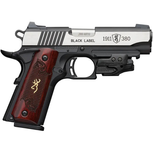 Browning 1911-380 Black Label Pistol with Crimson Trace Laser, 3.625 Inch Barrel