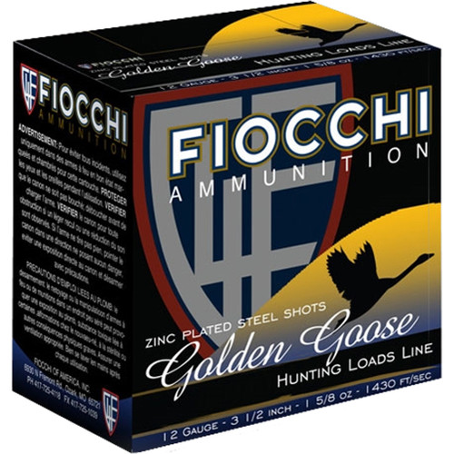 Fiocchi Golden Goose 12 Gauge Shotgun Ammo - 3.5 Inch, BB Shot, 1 5/8 oz., 1430 FPS, 25 Rounds
