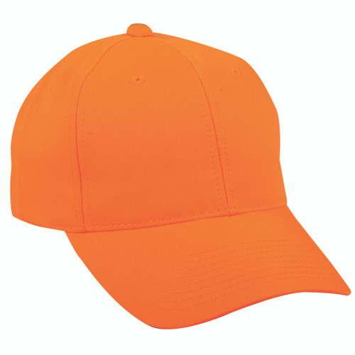 Outdoor Cap Hi-Vis Blaze Orange 6-Panel Structured Cap with Hook and Loop Closure
