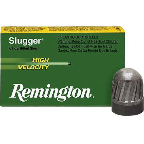 Remington Slugger High Velocity Rifled Slug Loads 12 Gauge 3 Inch 7/8 Ounce, 5 Rounds