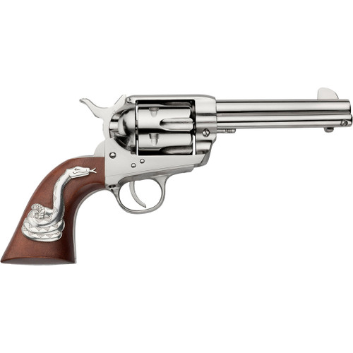 Pietta 1873 Wild West Revolver in .45 Long Colt with Nickel Finish and Walnut Snake Grip