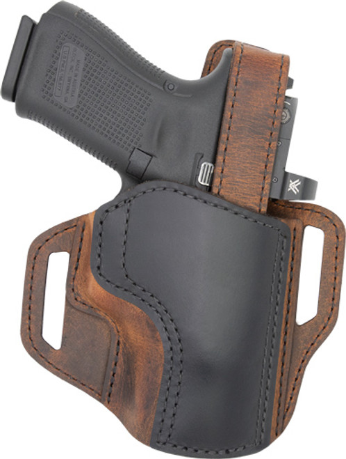 VersaCarry Trooper Holster OWB TR2213-1 - Premium Leather for Sub Compact/Compact Autos