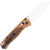 CobraTec Zebrawood Bar Lock Drop Knife with Folding Blade and Zebrawood Handle