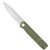 CobraTec Large Kuzio Drop Folder Knife with OD Green G-10 Scales and D2 Blade - Part Number CTKUZIOODGDNS