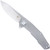 CobraTec Barracuda Titanium M390 Button Lock Folding Knife - Silver