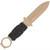 CobraTec Ringed Claymore 1-Side Serrated Dagger Fixed Blade in Coyote Brown - Part CTRCLMDAG1SSCYT
