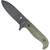 CobraTec PSK Knife Black Dark Stonewash Fixed Blade with OD Green Handle