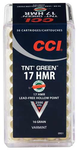 CCI 951 Green Lead Free 17 HMR 16 Grain Ammunition