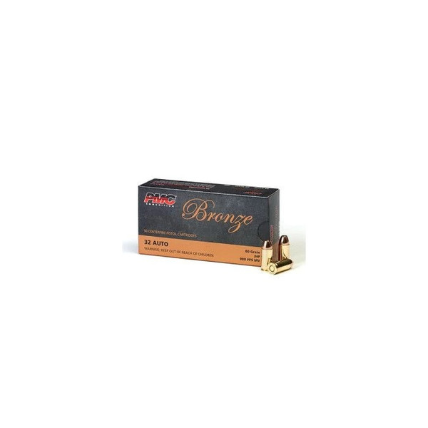 PMC Ammunition Bronze .32 ACP Handgun Ammo - 60 Grain JHP - 50rd Box
