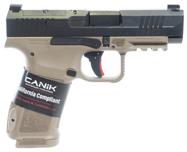CANIK METE MC9LS 9mm Semi-Auto Pistol with Black Nitride Finish and FDE Polymer Grips