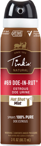 Tinks Deer Lure #69 Doe-in-Rut - 3 oz Natural Estrus Urine in Aerosol Spray