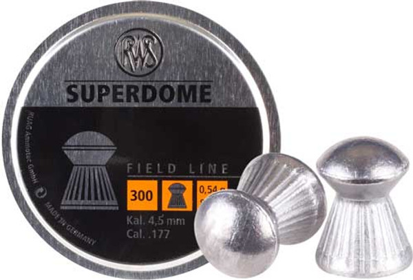 RWS Pellets 177 SuperDome * 8.3 Grain Domed Round Nose Airgun Pellets, Pack of 300