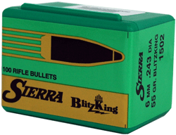 Sierra Bullets 6mm .243 Caliber Blitzking Series 55 Grain Spitzer Bullets (100 Rounds per Box)