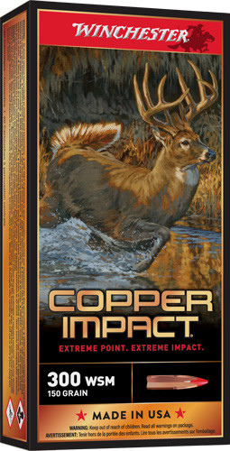 Winchester Ammunition Copper Impact 300 Winchester Short Magnum (WSM) 150-Grain Copper Solid Bullet