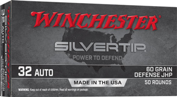 Winchester Ammunition W32AST Silvertip .32 ACP Jacketed Hollow Point Ammunition Winchester Ammunition W32AST Silvertip .32 ACP Jacketed Hollow Point Ammunition