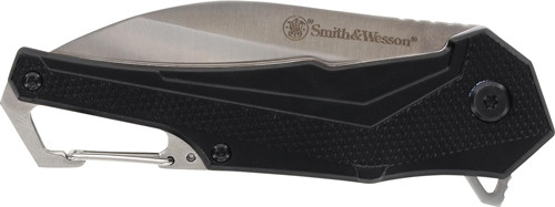 Smith & Wesson S&W Knife Oasis Carabiner with Stainless Steel Blade and Aluminum Handle