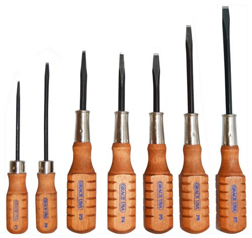 Grace USA PistolSmith 7-Piece Screwdriver Set with Hardwood Handles and Steel Blades