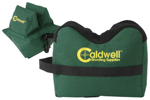 Caldwell Deadshot Benchrest Front and Rear Shooting Bags * Green/Black with Yellow Wording