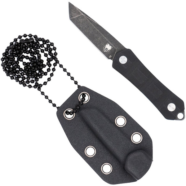 CobraTec Guardian Neck Knife Tanto Blade Small Black with G-10 Scales