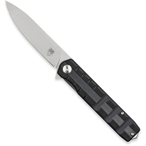 CobraTec Large Kuzio Drop Folder Knife with Black D2 Blade and Textured G-10 Scales