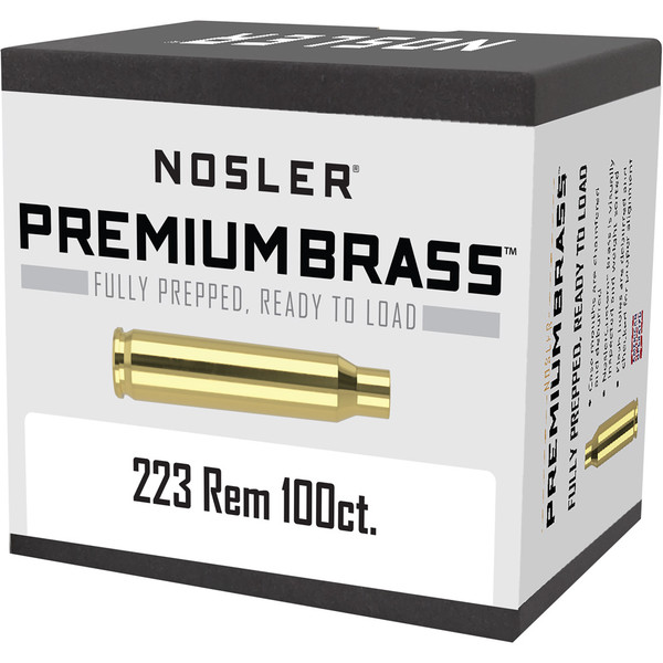 Nosler Custom Brass .223 Remington, 100 Pieces - Fully Prepared, Unprimed Cartridge Cases