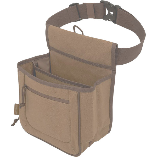 Allen Rival Double Compartment Shell Bag Brown with Adjustable Web Belt and Heavy-Duty Zipper
