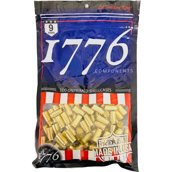 1776 USA Unprimed Brass Starter Kit for 380 ACP, 40 S&W, 10mm, and 45 ACP - 4000 Pieces