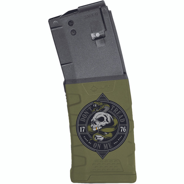 Mission First Tactical EXDPM556D-DTM Extreme Duty Polymer Mag with 'Don't Tread on Me' Design, 30 Rounds for 5.56x45mm / .223 Rem. / 300 AAC