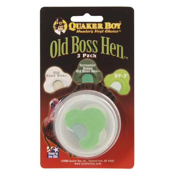 Quaker Boy Old Boss Hen Turkey Call 3 Pack * Realistic Hen Sound for Turkey Hunting