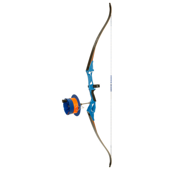Fin Finder Bank Runner Recurve Package with Sidewinder Reel in Blue