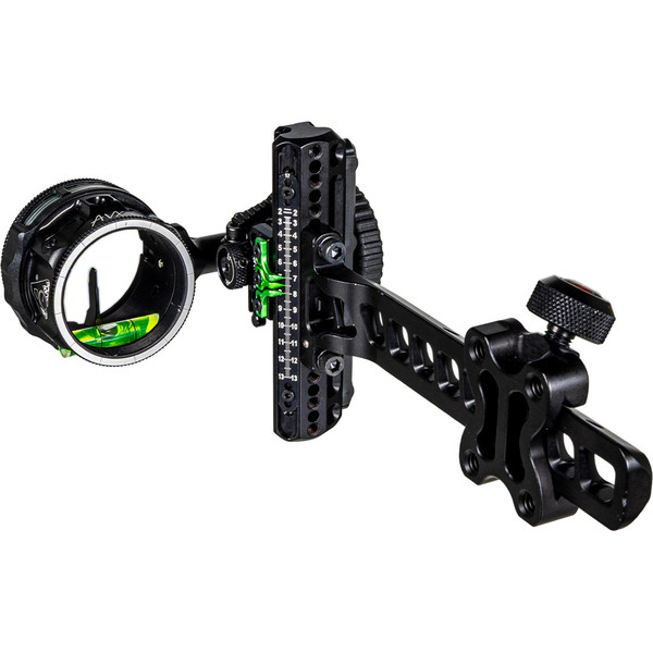 Axcel Driver Plus Slider Sight with AVX-41 Scope and Green Fiber Single Pin for Right-Hand Archers