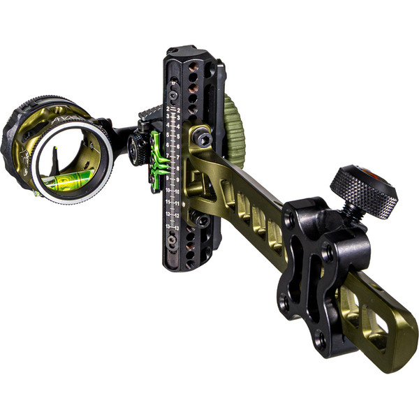 Axcel Driver Plus Slider Sight with AVX-31 Scope * Tactical Bowhunting Sight in Green Fiber, Right-Hand