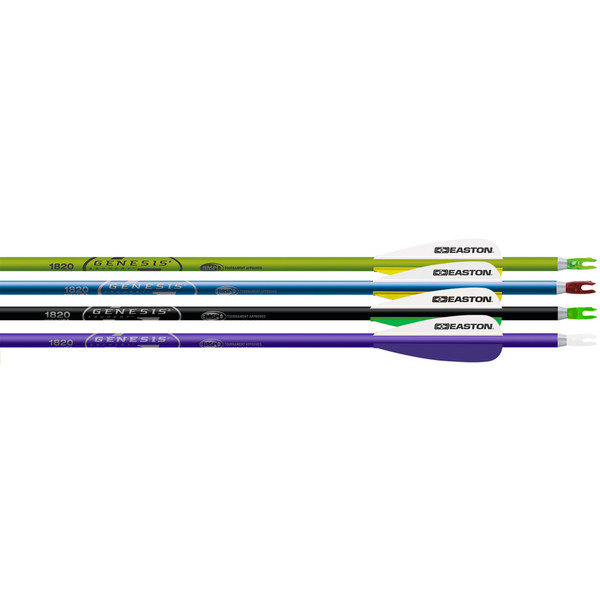 Easton Genesis Arrows 1820 with 3-inch Vanes, 72 Pack - Various Colors