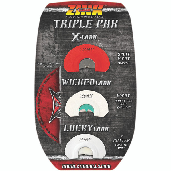 Zink Calls Triple Pak Turkey Call Set with Lucky Lady, Wicked Lady, and X-Lady - White