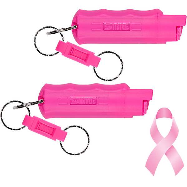 Sabre HC-NBCF-04 Pink Key Case Pepper Spray Combo Pack * 2 Pack with UV Marking Dye
