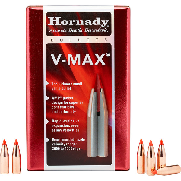 Hornady V-Max Bullets 22 Caliber .224 60 Grain * Precision Hollow Point Bullet for Long-Range Shooting
