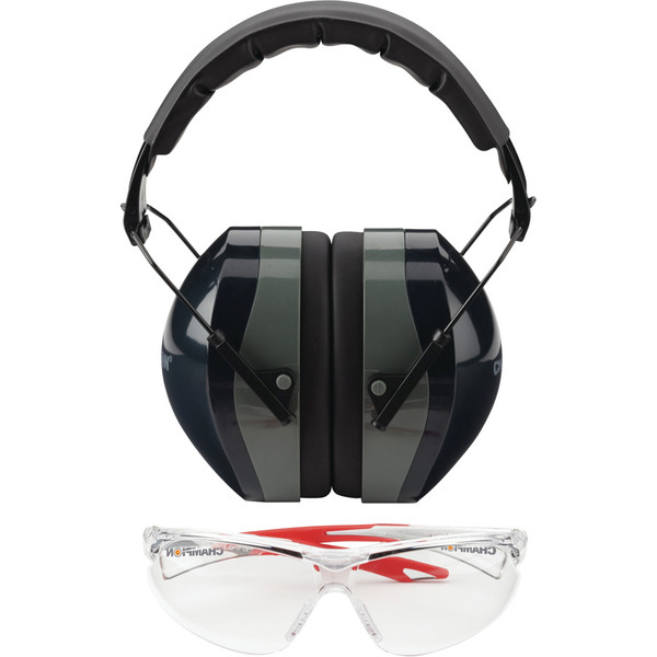 Champion Ballistic Eyes & Ears Combo with 26 dB NRR Passive Ear Muffs and Military-Grade Ballistic Glasses