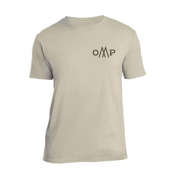 October Mountain Tradition Tee Sand - Large, 100% Cotton, Comfortable and Durable Graphic T-Shirt