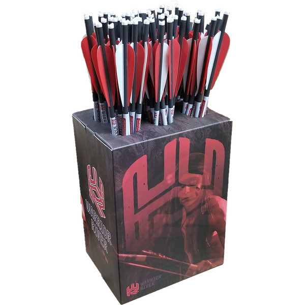 30-06 Warrior River 20-inch Carbon Crossbow Bolts with Half Moon Nock - Pack of 72