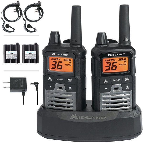 Midland X-Talker T290VP4 Two-Way Radio 2 Pack * Up to 40 Miles Range with Weather Alert and Hands-Free Operation