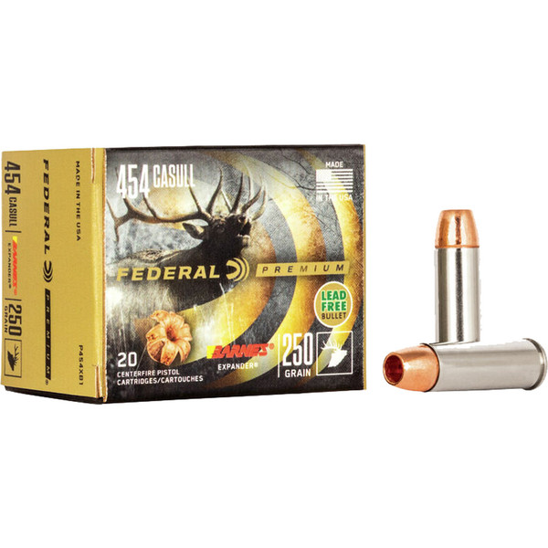 Federal Premium Pistol Ammo 454 Casull 250 Grain Barnes Expander, 20 Rounds