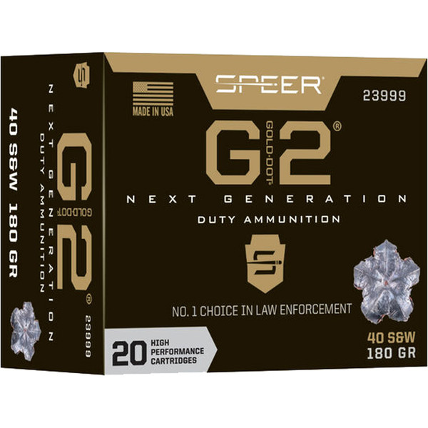 Speer Gold Dot G2 Pistol Ammo 40 S&W 180 Grain - 20 Rounds