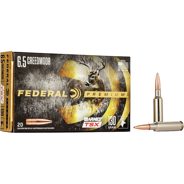 Federal Premium 6.5 Creedmoor Rifle Ammo with Barnes TSX 130 Gr. - 20 Rounds