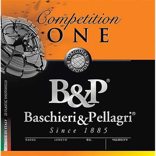 Baschieri & Pellagri Competition One Shotgun Loads 12 Gauge, 2.75 Inch, 7/8 Oz, 1160 FPS, 9 Shot, 25 Rounds