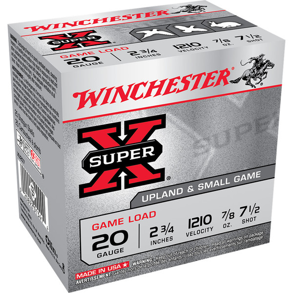 Winchester Super-X Game Load 20 Gauge 2.75-inch 7/8 oz. 7.5 Shot – 25 Rounds
