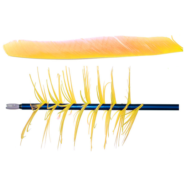 Trueflight Spiral Wrap Flu-Flu Feathers Yellow, 100 Pack